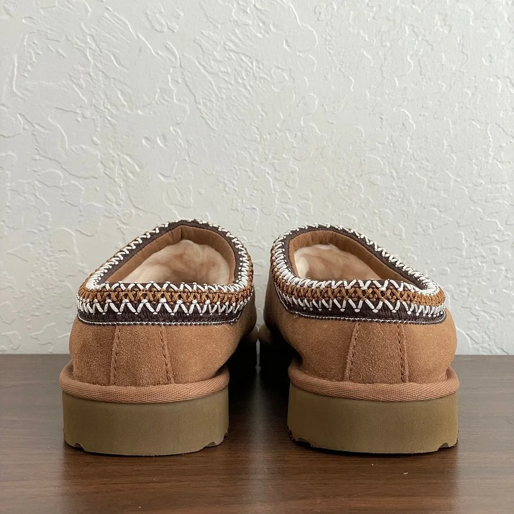UGG Tasman Slippers Womens 8 Chestnut Sheepskin Slip-On Cozy Comfy Like New - Picture 7 of 10